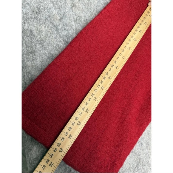 For Cynthia Coat Women's Size 3X Red Wool High-Low Hem 3/4 Sleeve Smocked Collar - Picture 7 of 7